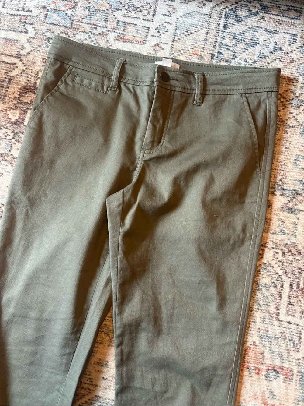 Market & Spruce olive green skinny leg pants, Women’s 4